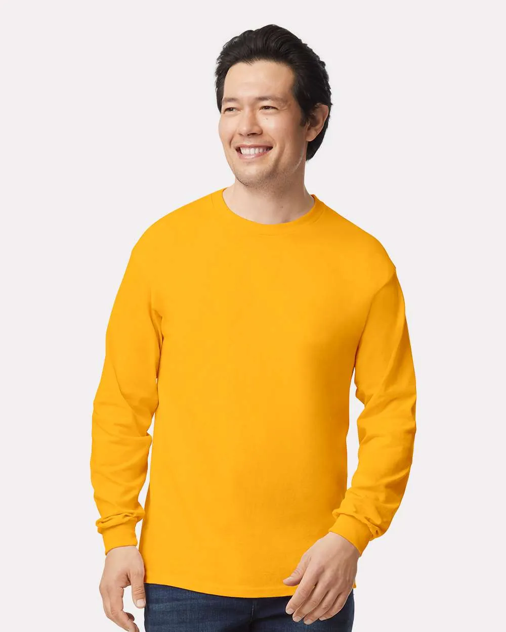 Gildan 100% Cotton Long Sleeve Gold