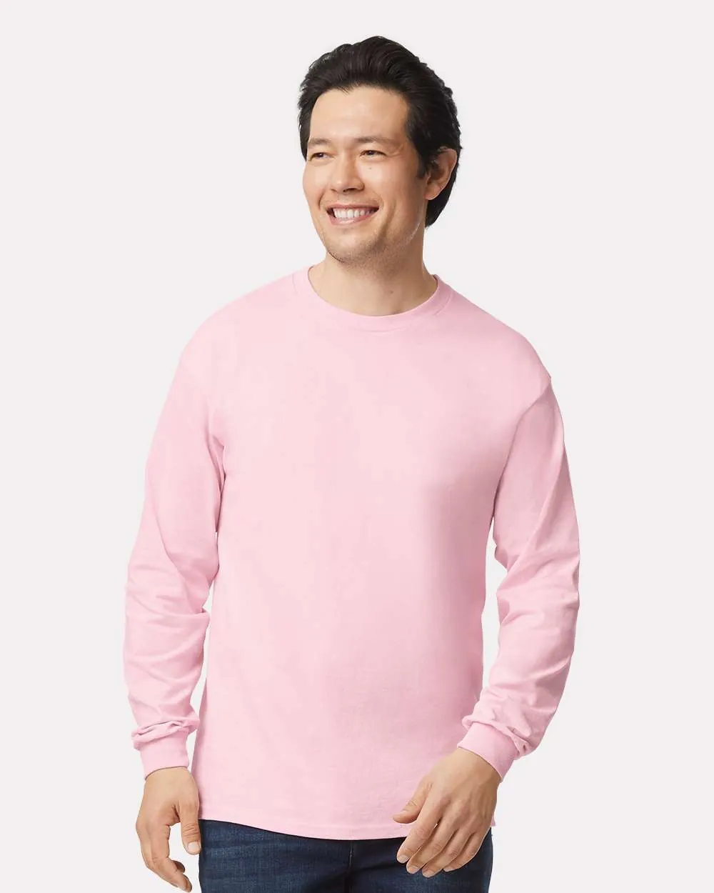Gildan 100% Cotton Long Sleeve Light Pink