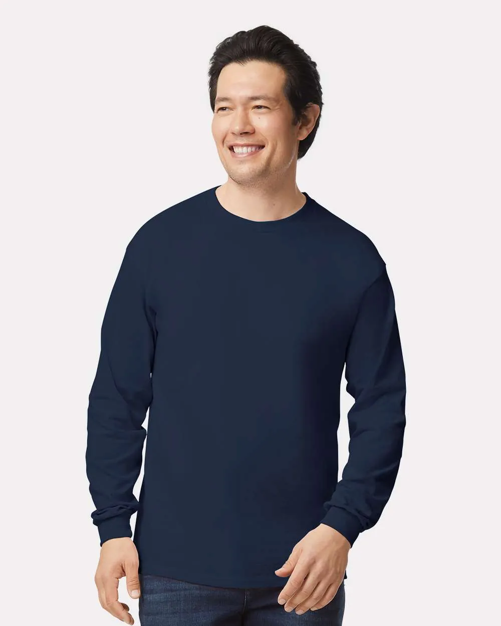 Gildan 100% Cotton Long Sleeve Navy