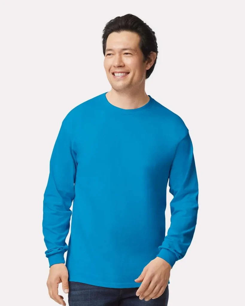 Gildan 100% Cotton Long Sleeve Sapphire