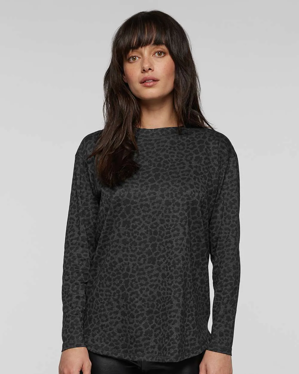 LAT Women's Long Sleeve Black Leopard