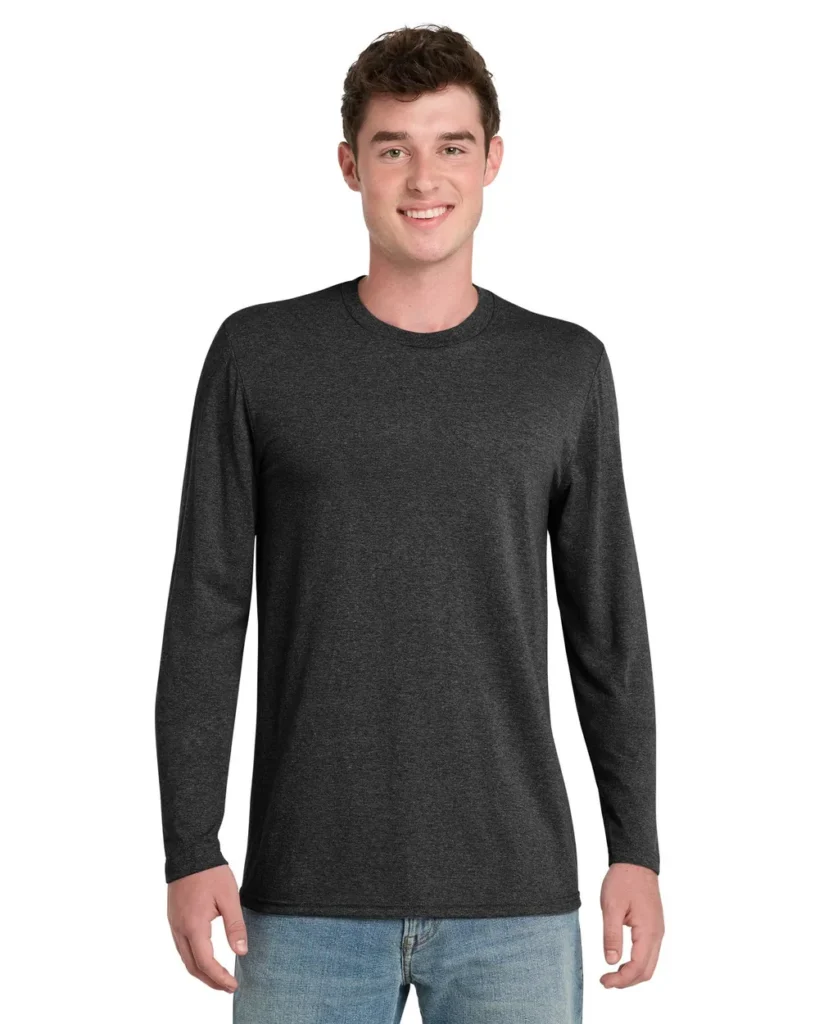 Port & Co Tri-blend Long Sleeve Black Heather
