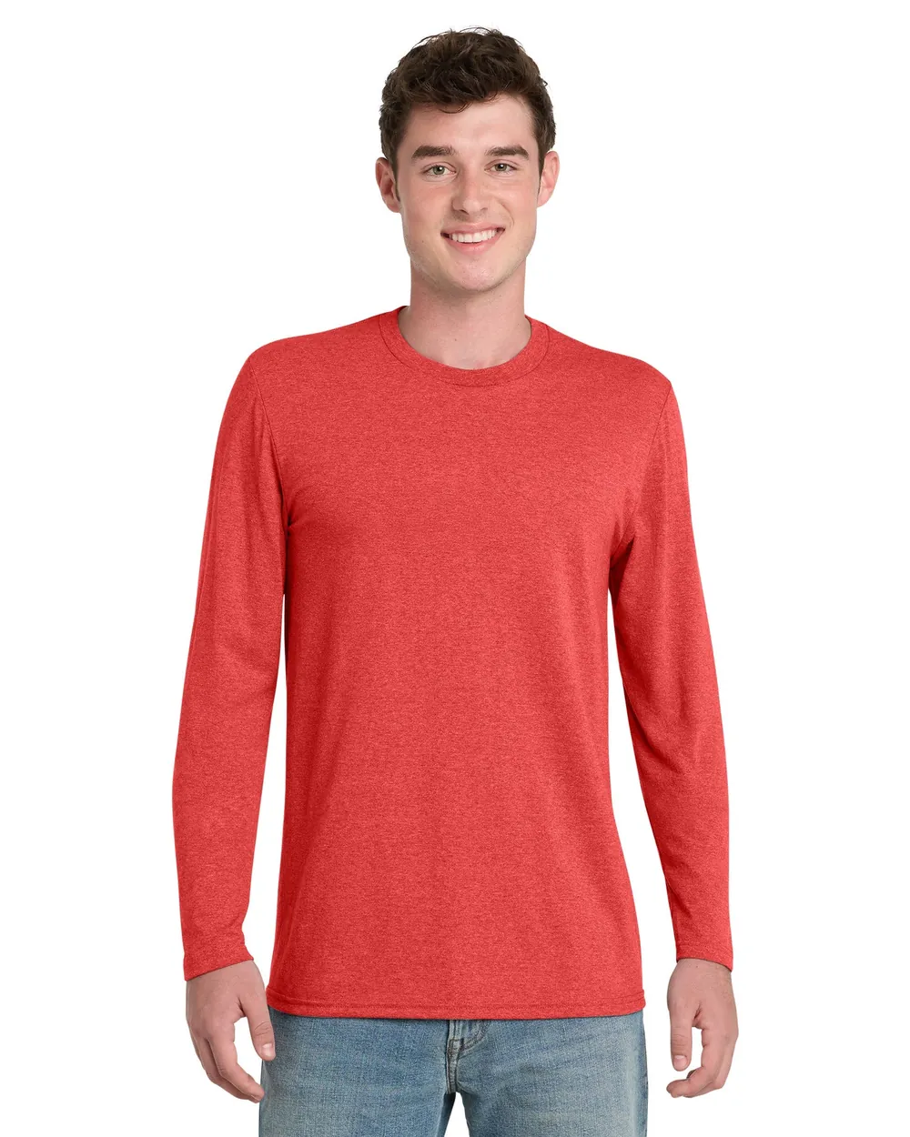 Port & Co Tri-blend Long Sleeve Bright Red Heather