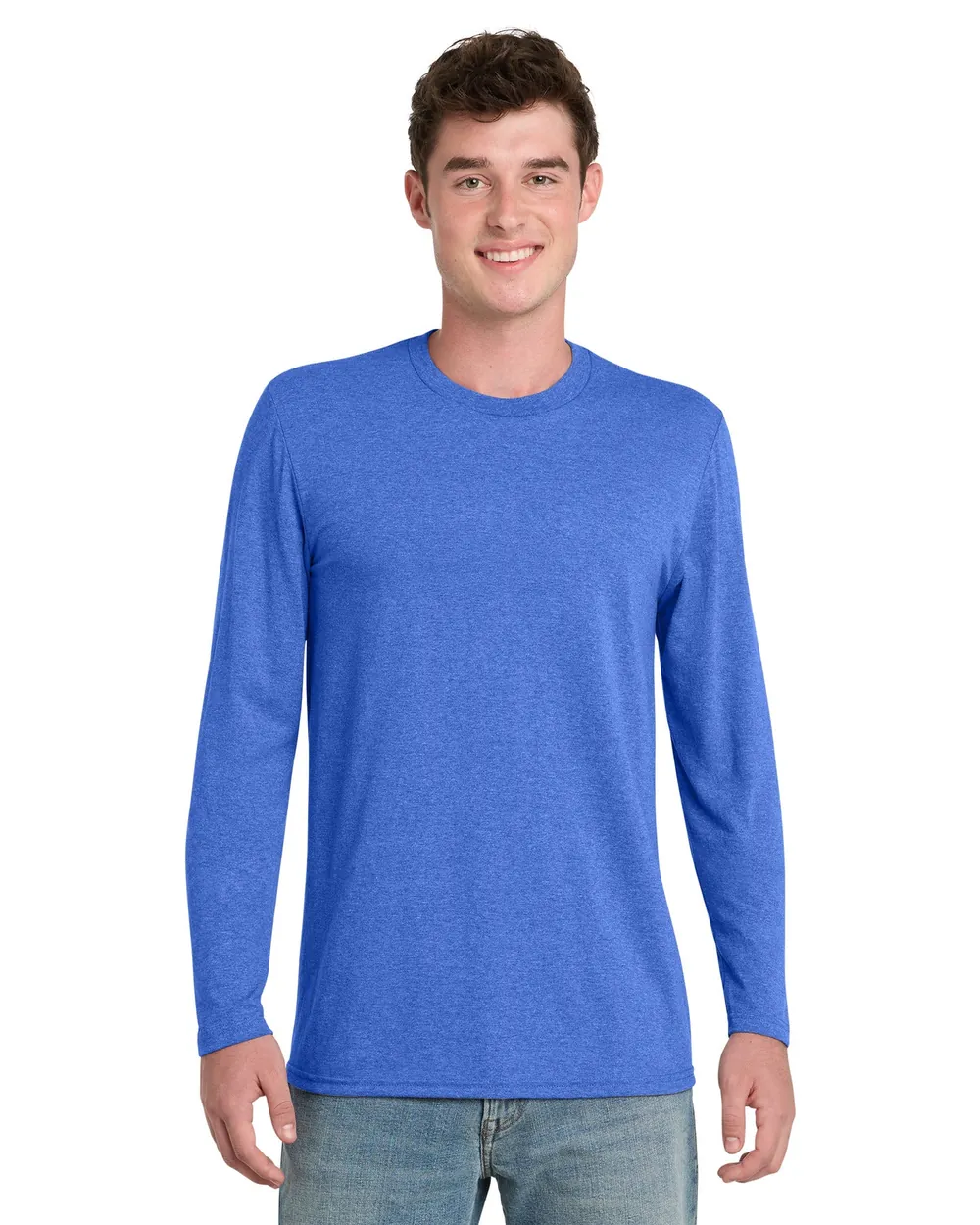 Port & Co Tri-blend Long Sleeve Heather Royal