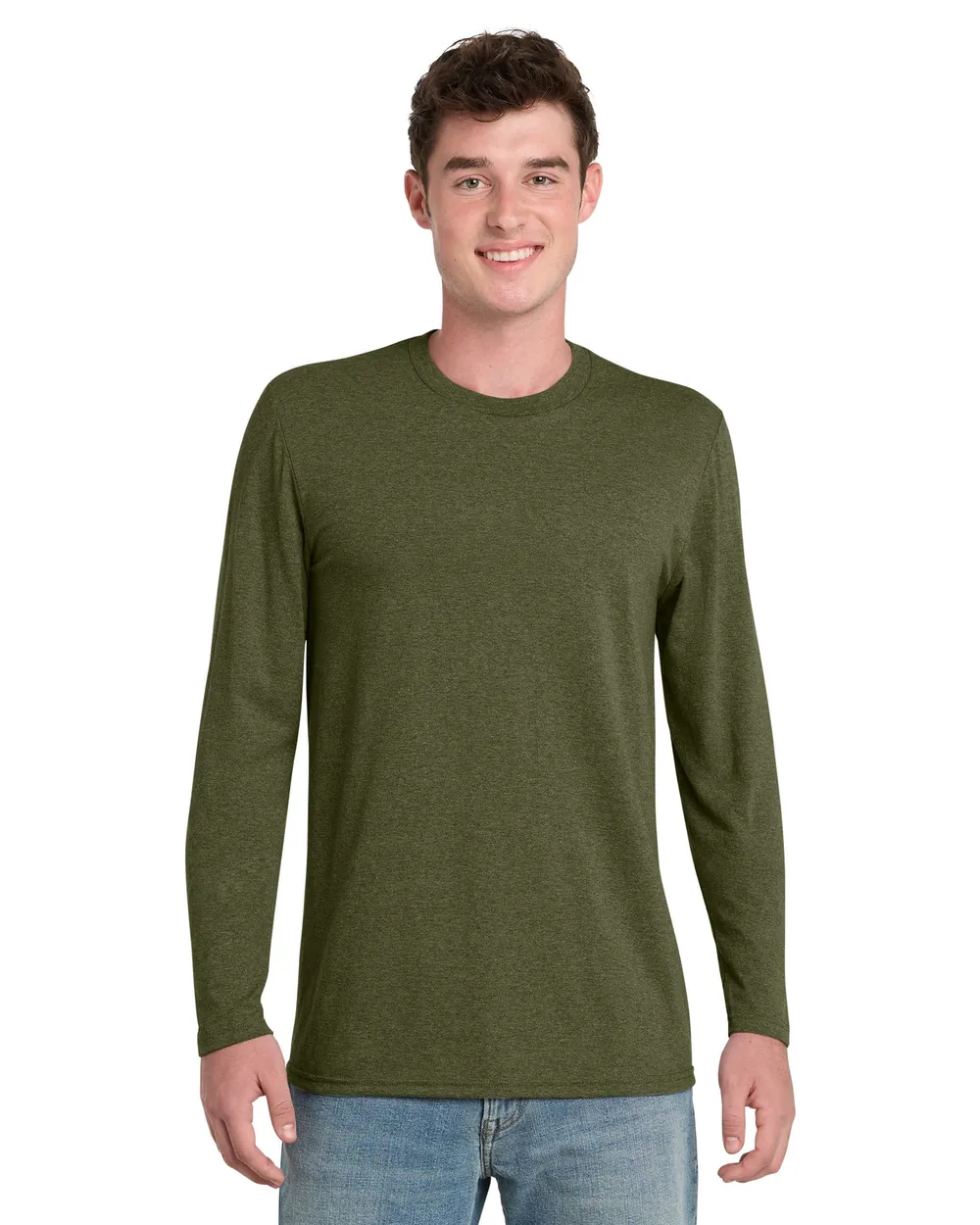 Port & Co Tri-blend Long Sleeve Military Green Heather