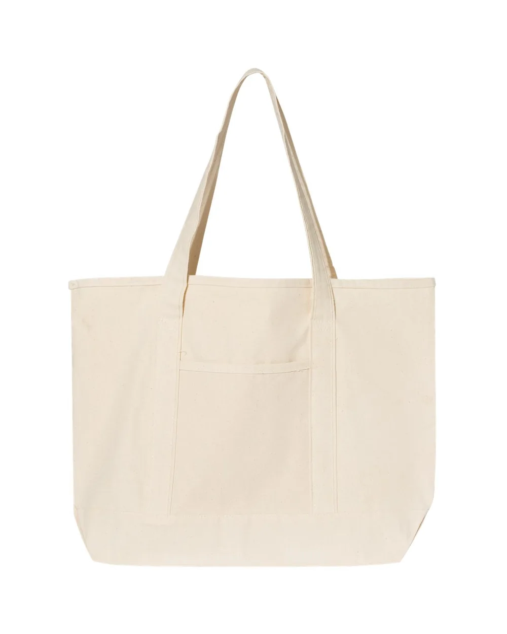 Q-Tees Large Canvas Deluxe Tote Natural/ Natural