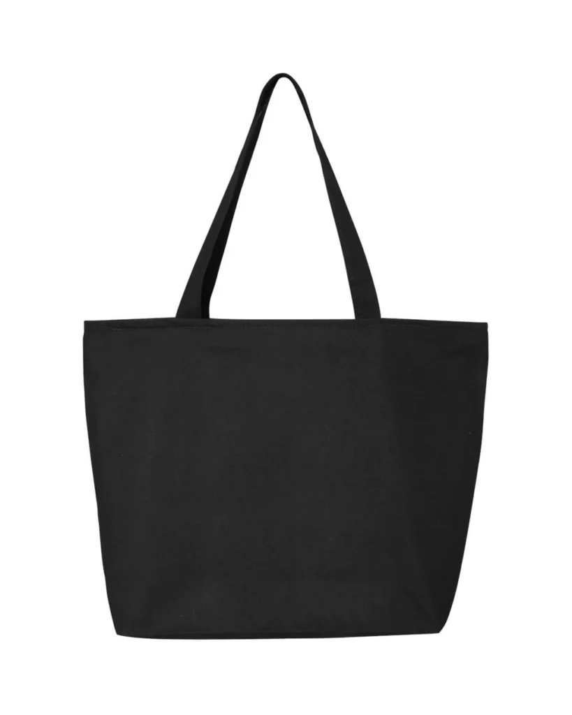 Q-Tees Zippered Tote Black