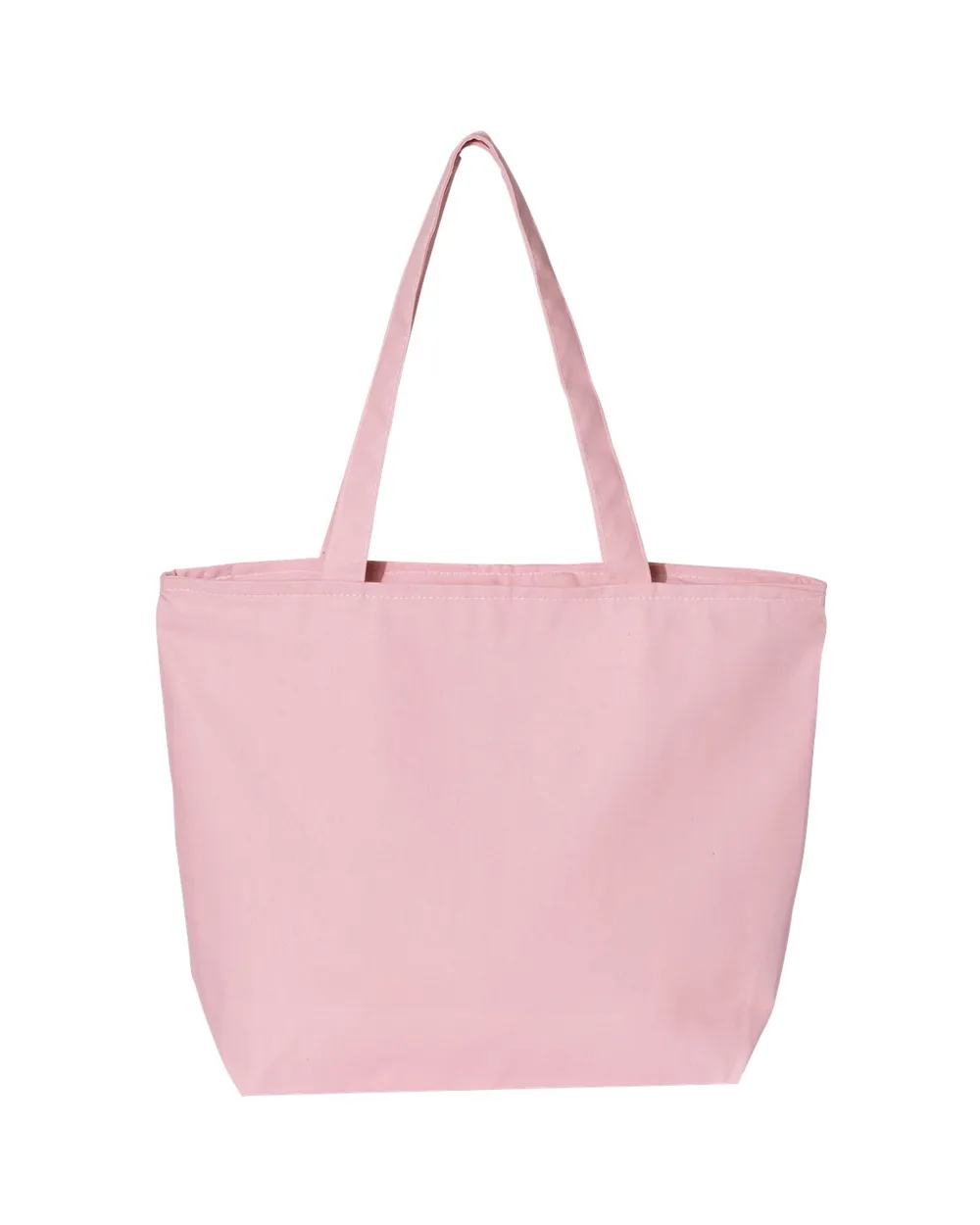 Q-Tees Zippered Tote Light Pink