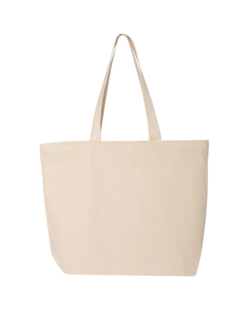 Q-Tees Zippered Tote Natural