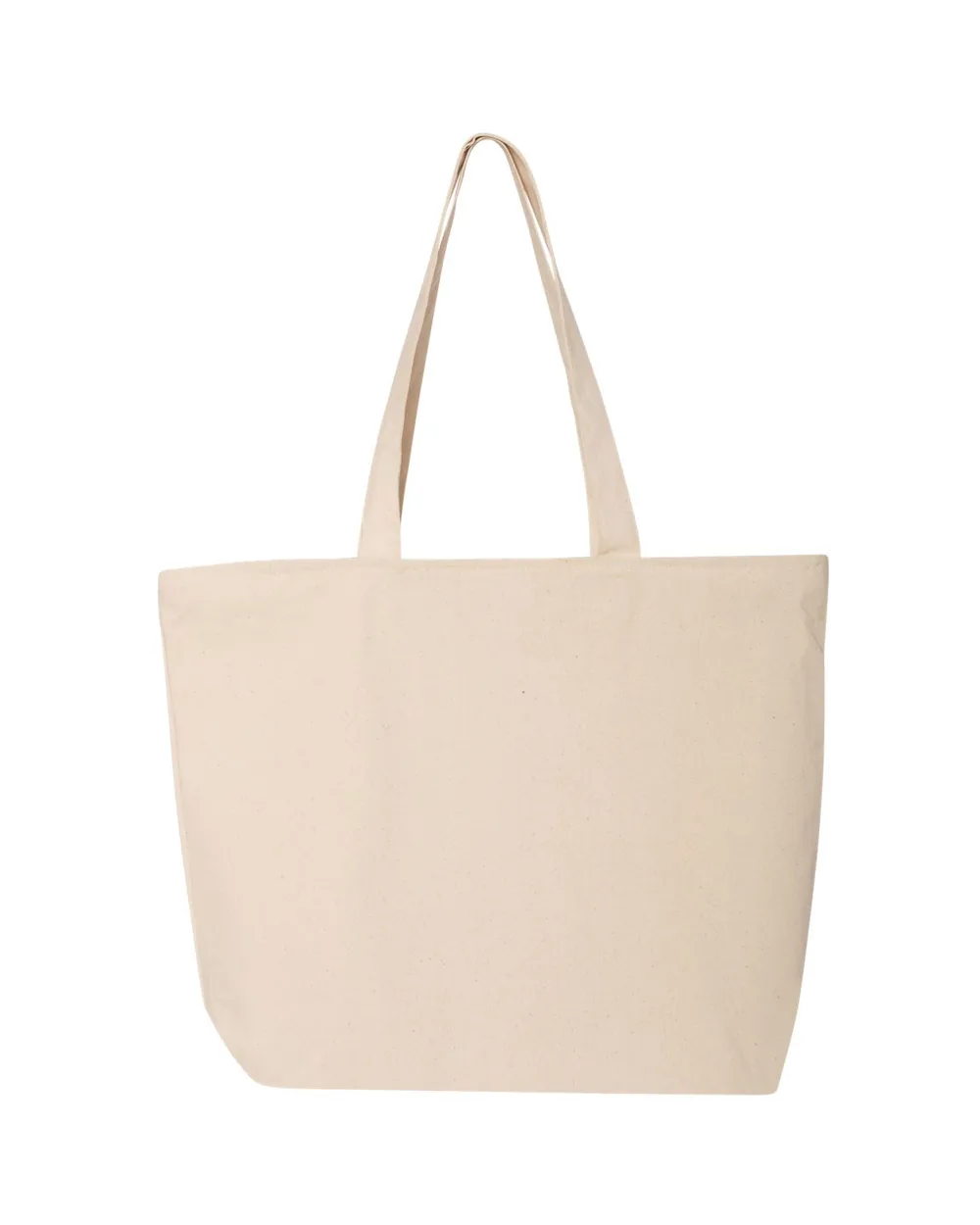 Q-Tees Zippered Tote Natural