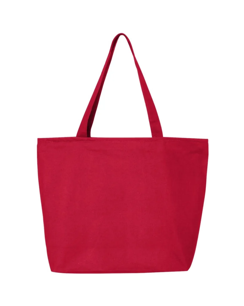 Q-Tees Zippered Tote Red