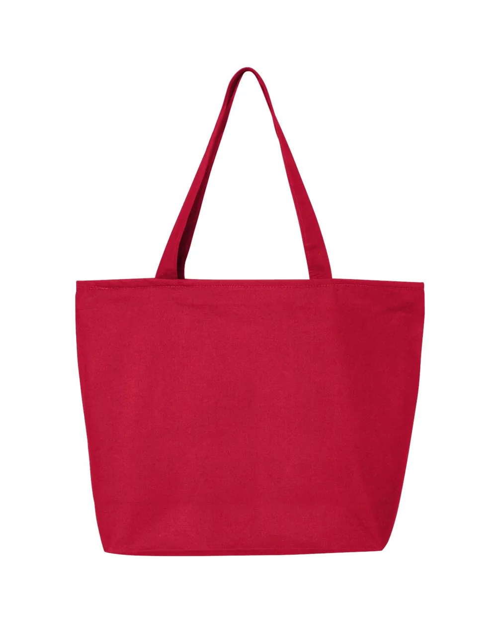 Q-Tees Zippered Tote Red