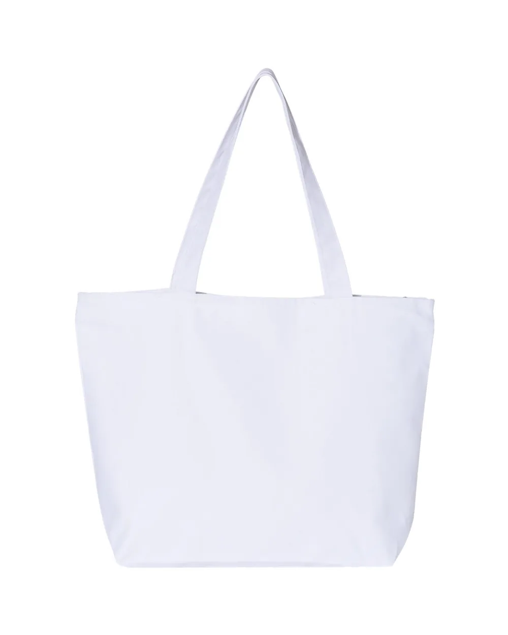 Q-Tees Zippered Tote White