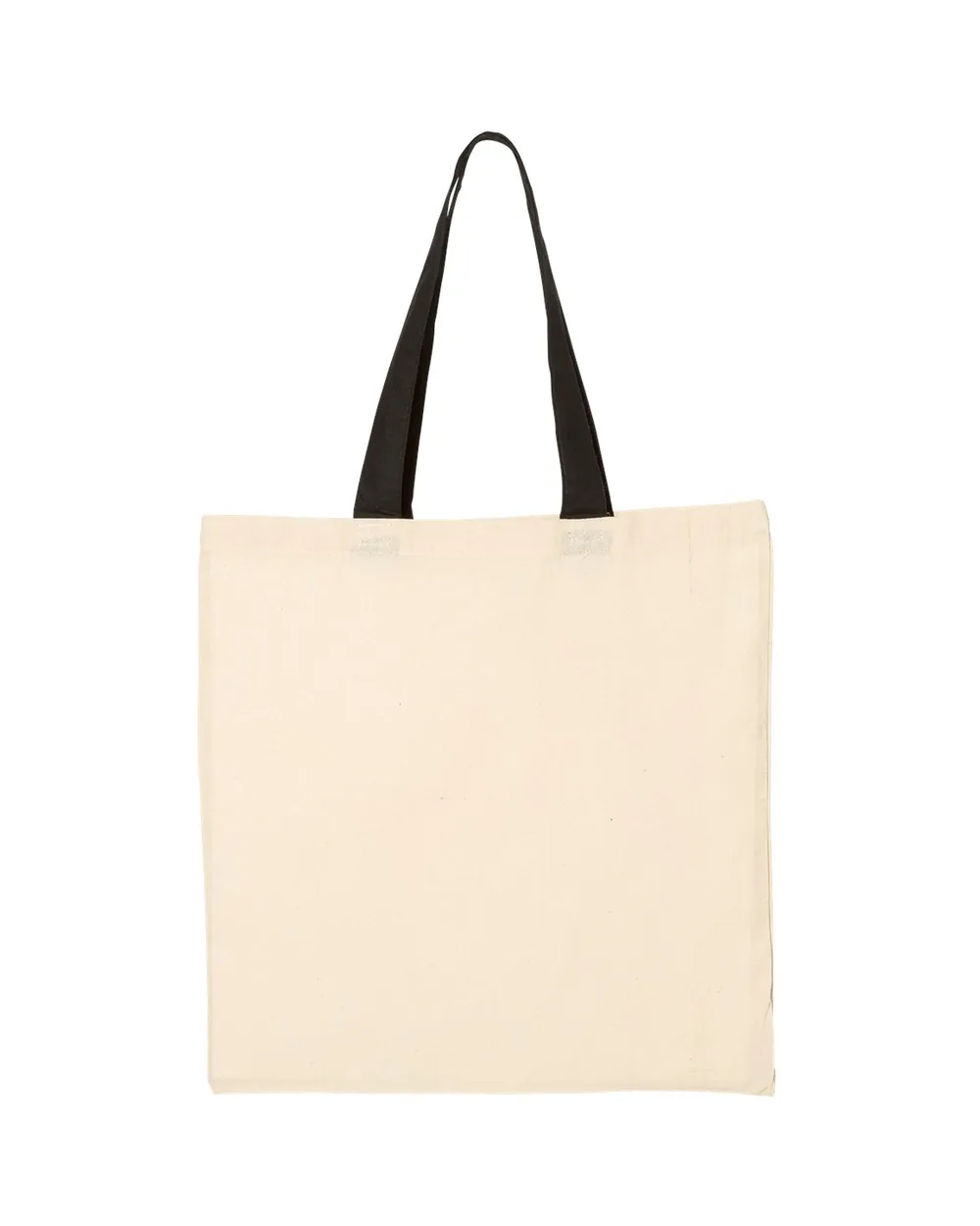 Q-Tees Economical Tote With Contrast-Color Handles Natural/ Black