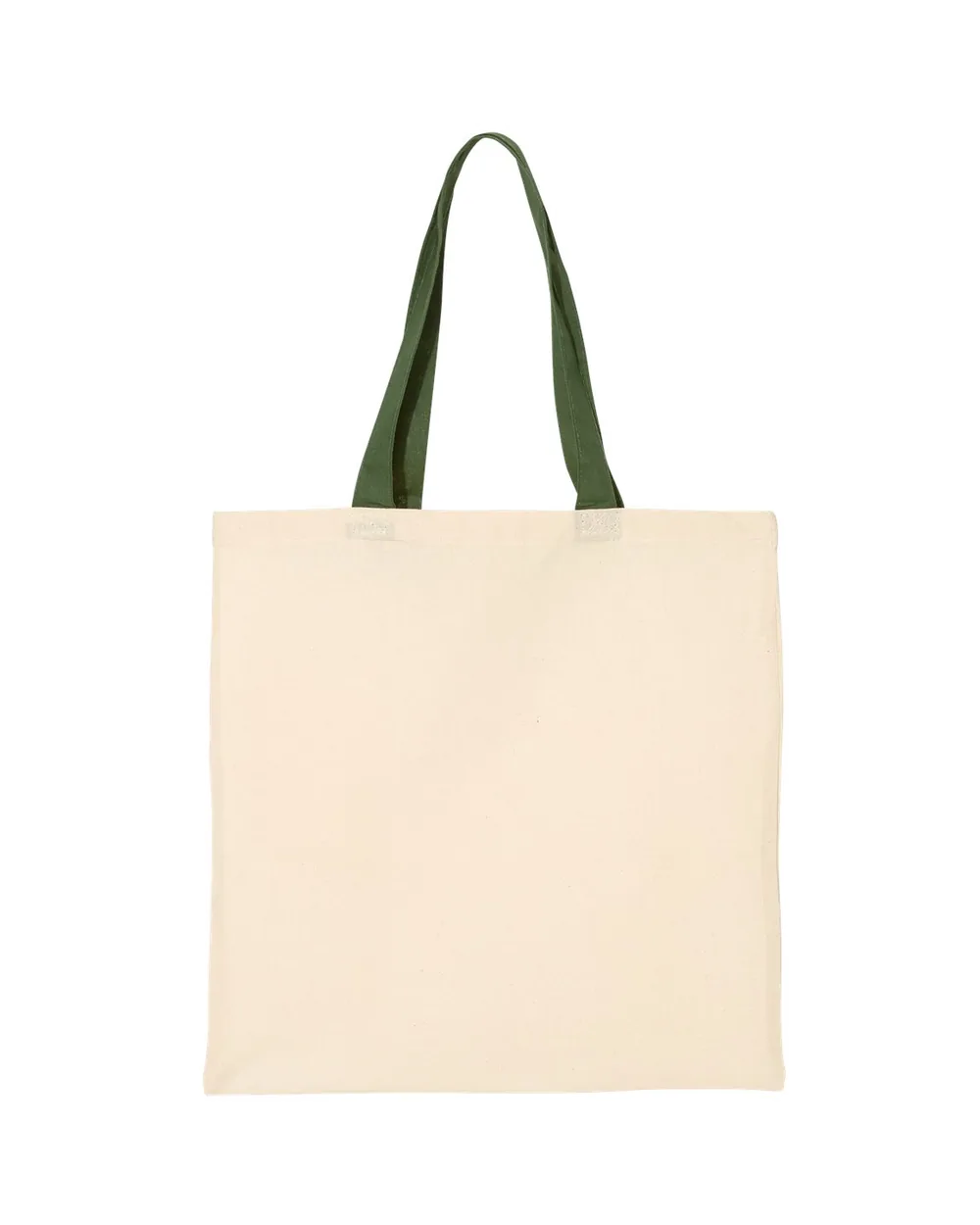 Q-Tees Economical Tote With Contrast-Color Handles Natural/ Forest