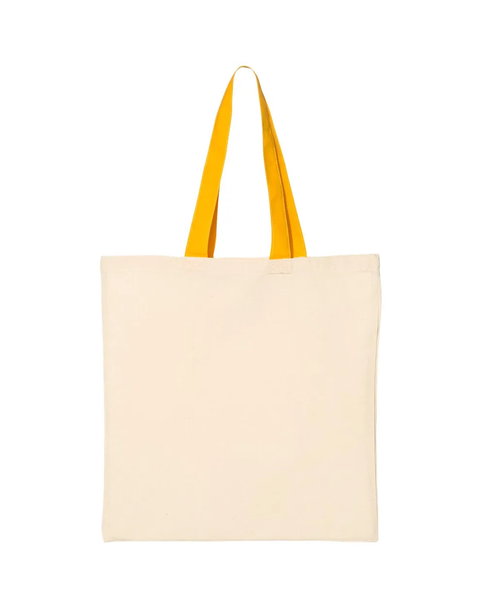 Q-Tees Economical Tote With Contrast-Color Handles Natural/ Gold