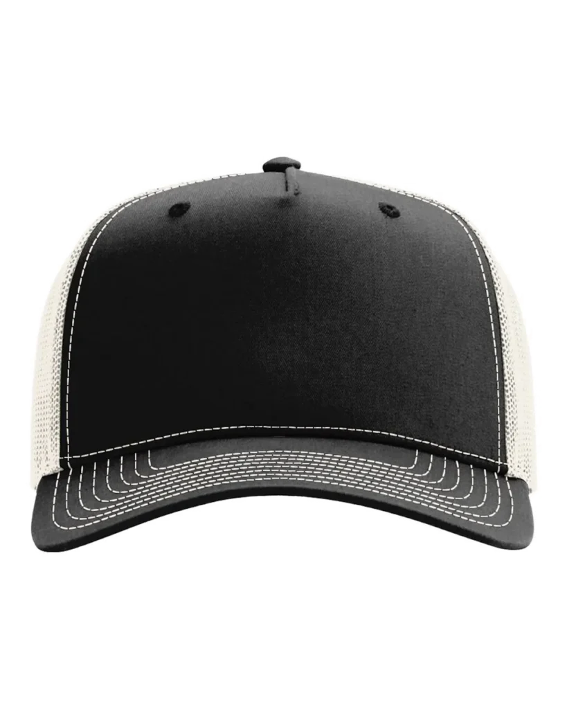 Richardson Five-Panel Trucker Cap Black/ Birch