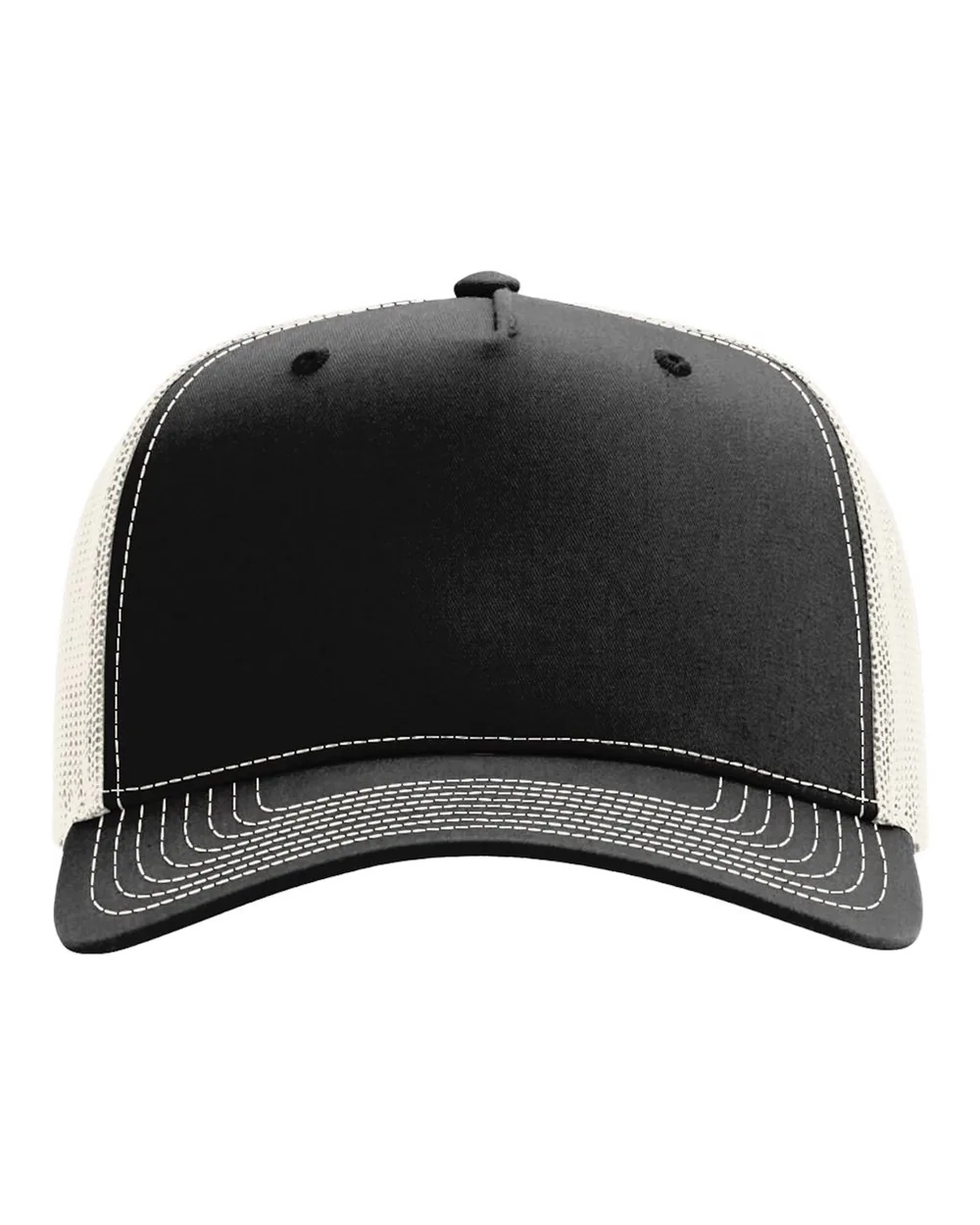 Richardson Five-Panel Trucker Cap Black/ Birch