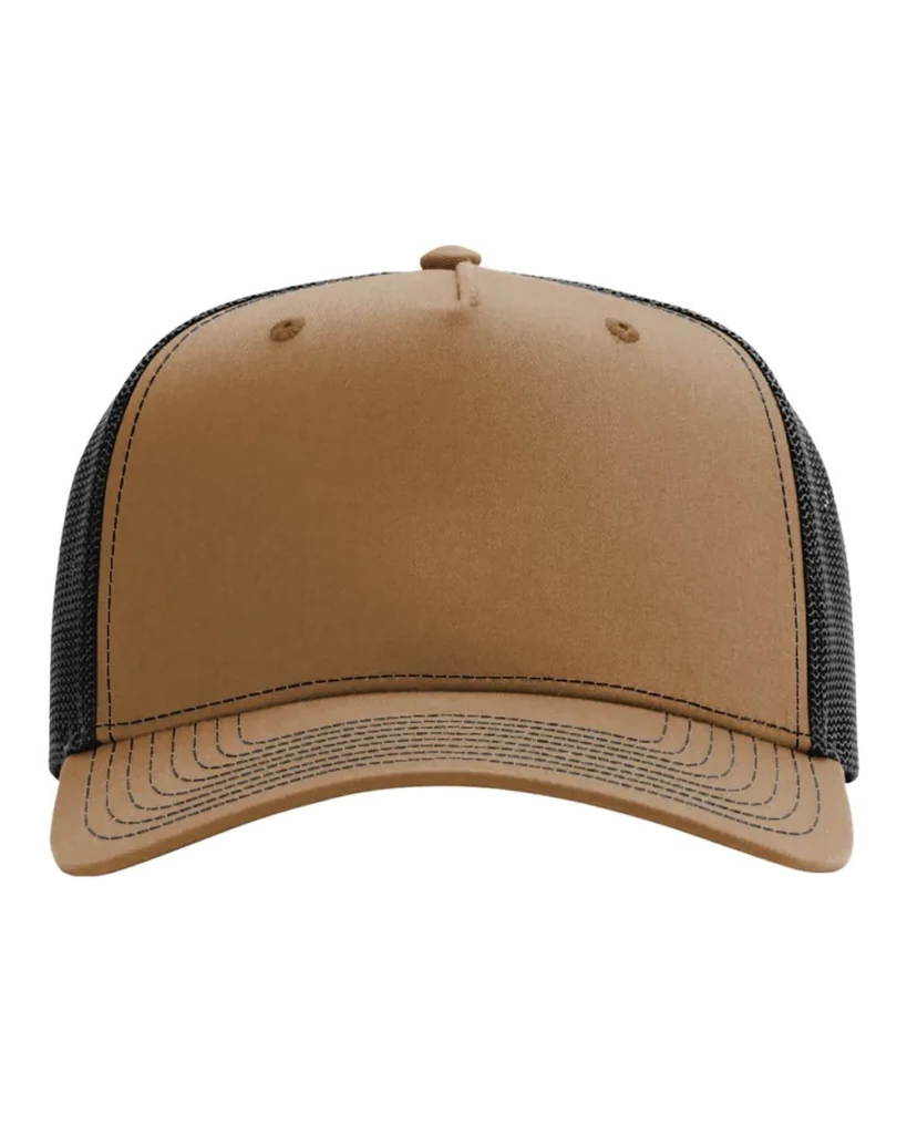 Richardson Five-Panel Trucker Cap Caramel/ Black