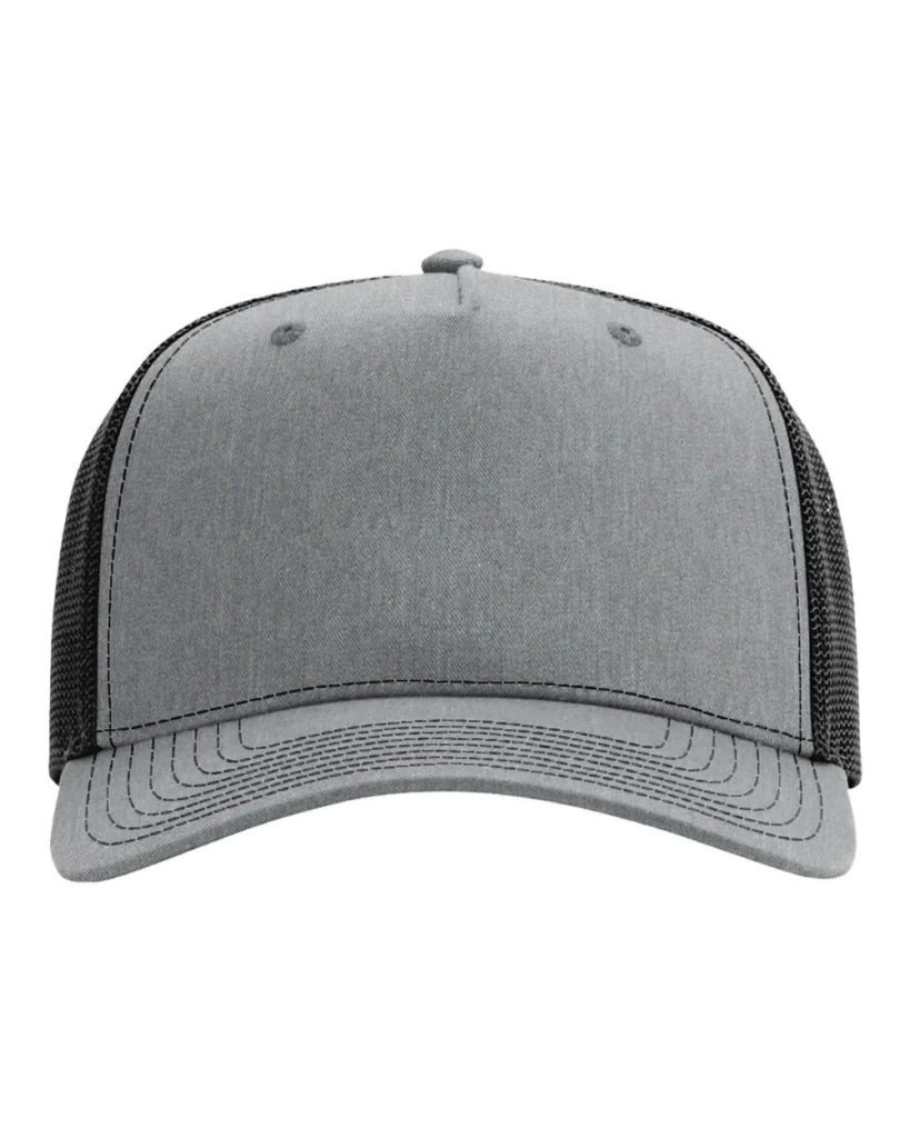 Richardson Five-Panel Trucker Cap Heather Grey/ Black