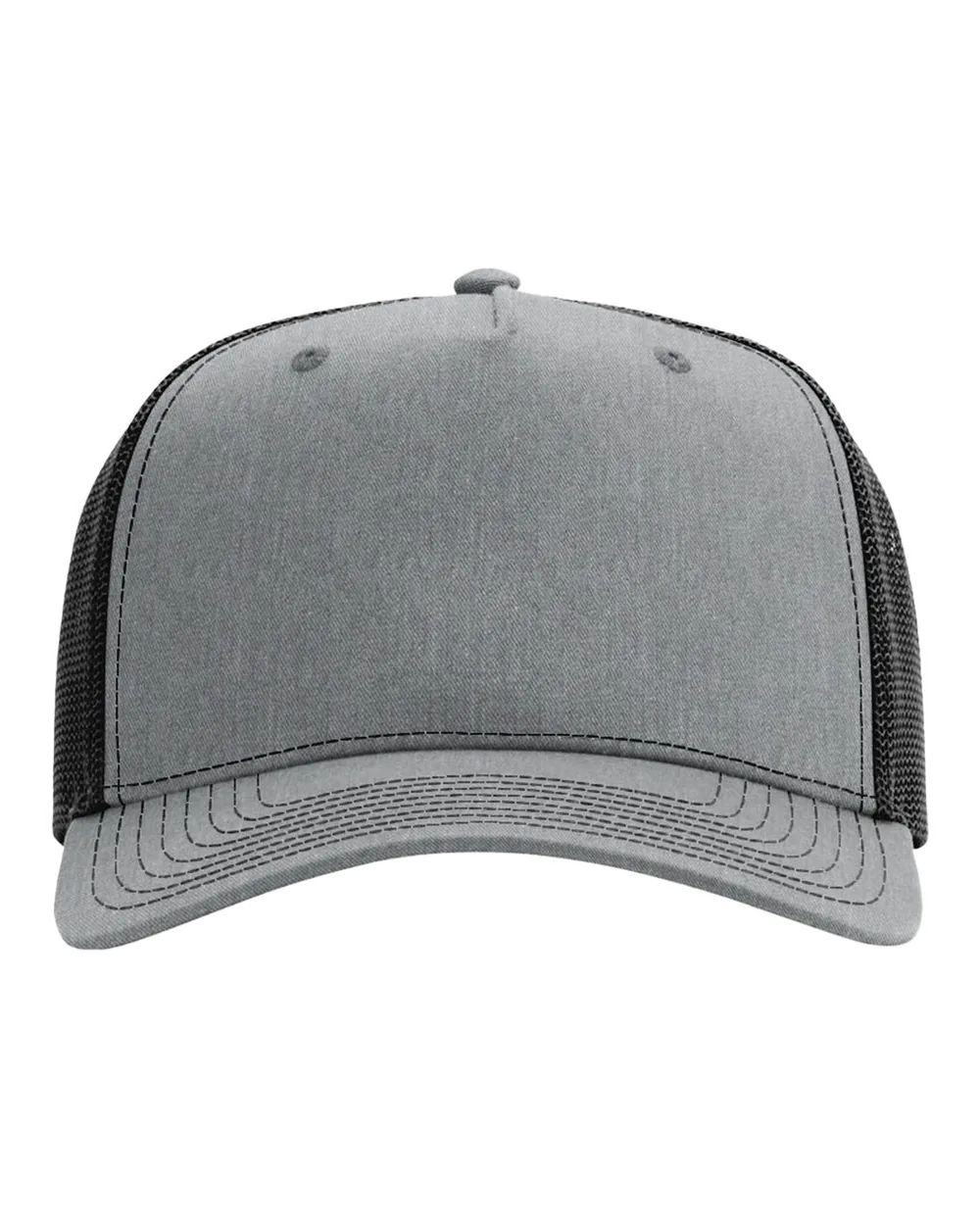 Richardson Five-Panel Trucker Cap Heather Grey/ Black
