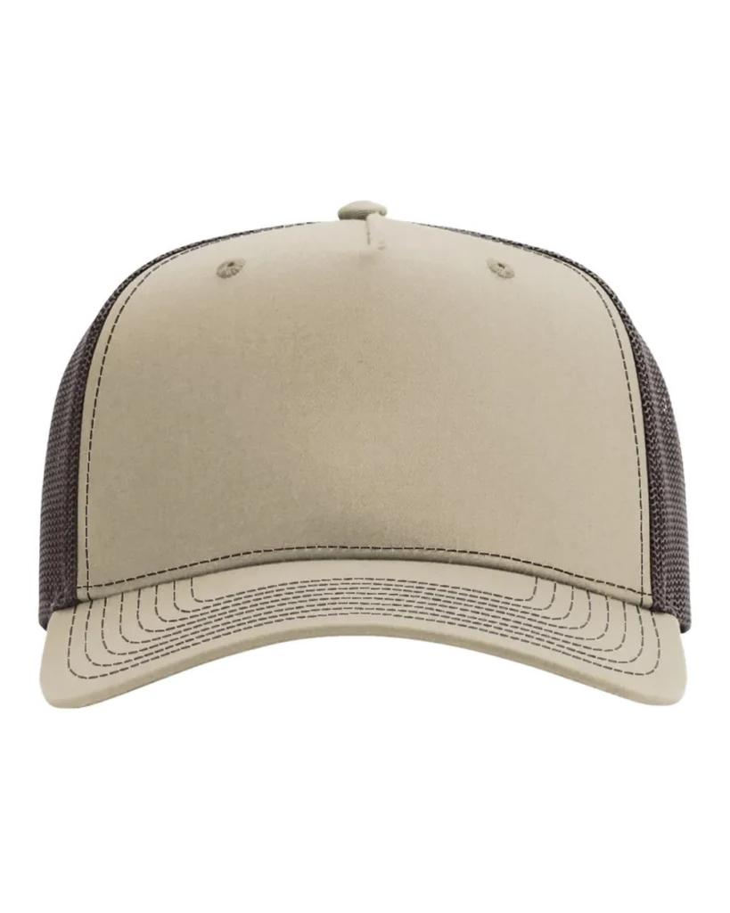 Richardson Five-Panel Trucker Cap Khaki/ Coffee