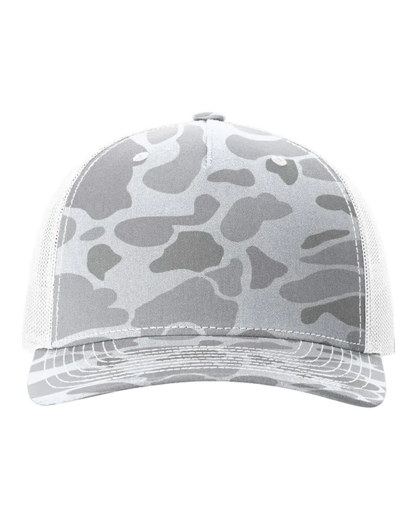 Richardson Printed Five-Panel Trucker Cap Blizzard Duck Camo/ White