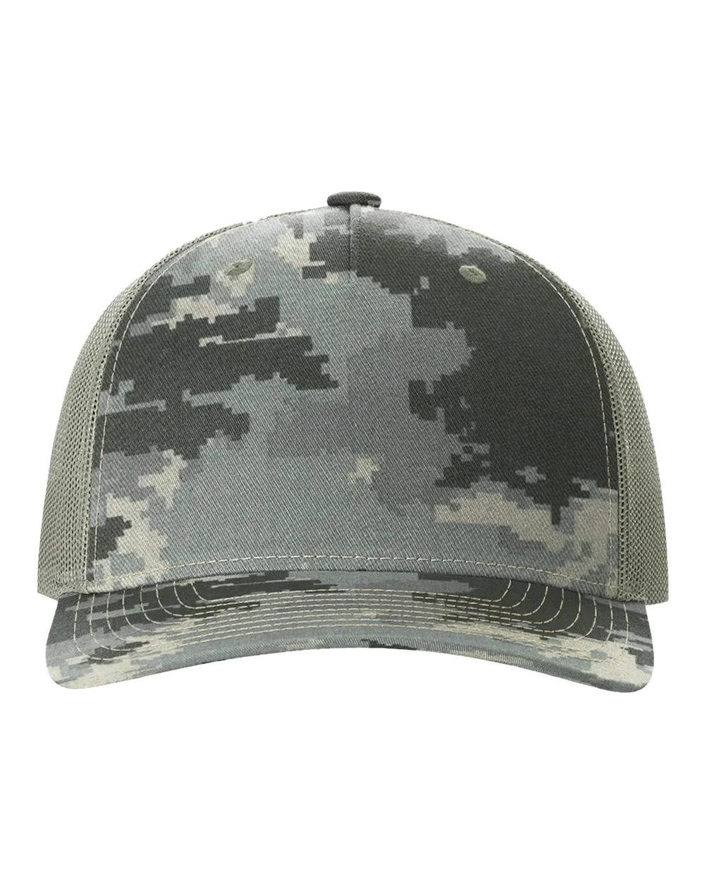Richardson Printed Five-Panel Trucker Cap Digital Camo/ Light Green