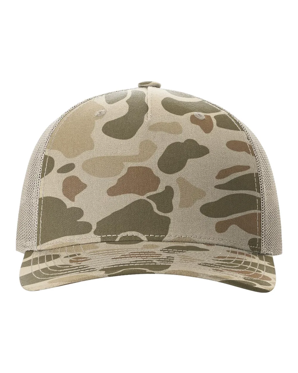 Richardson Printed Five-Panel Trucker Cap Harvest Duck Camo/ Light Tan