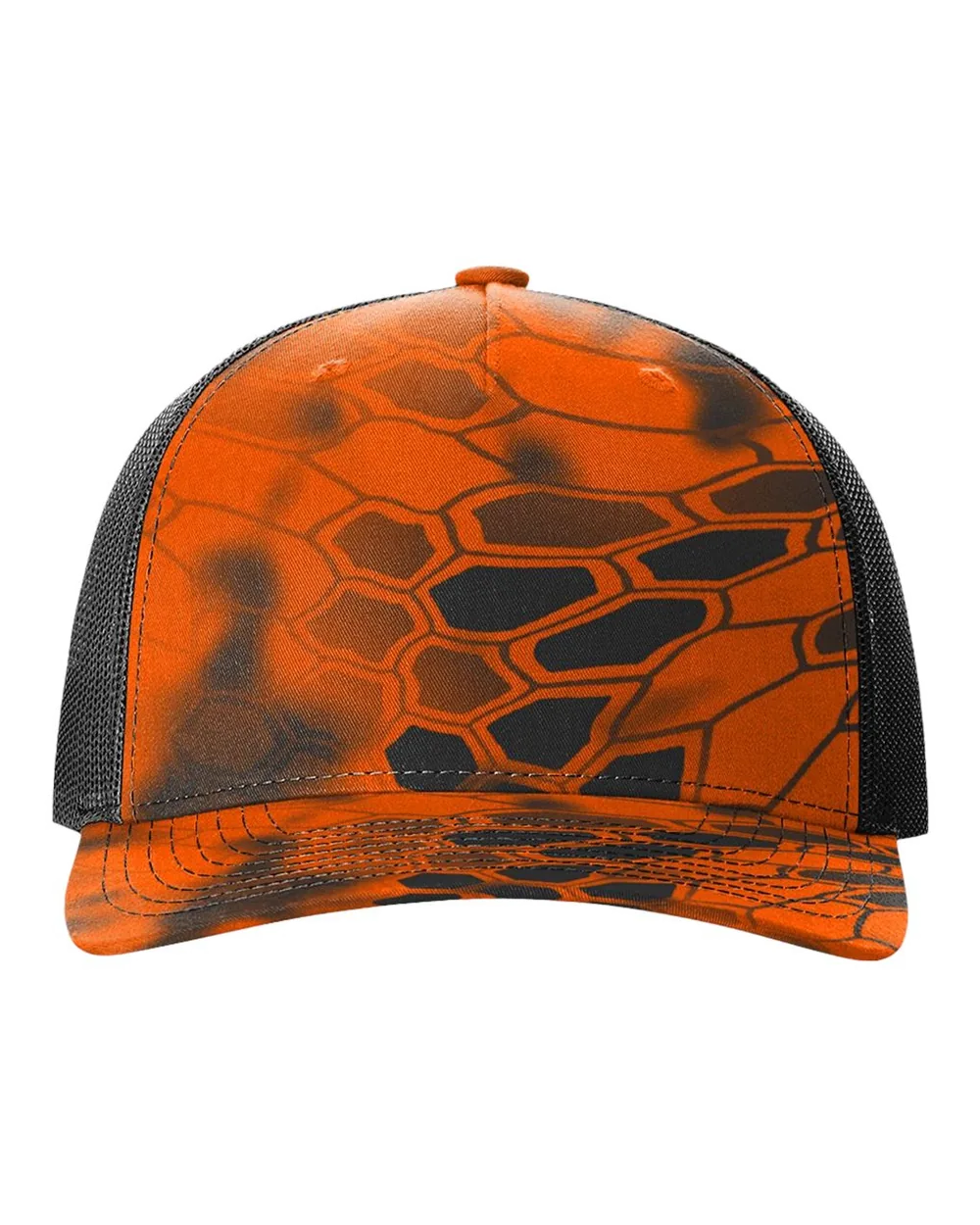 Richardson Printed Five-Panel Trucker Cap Kryptek Inferno/ Black