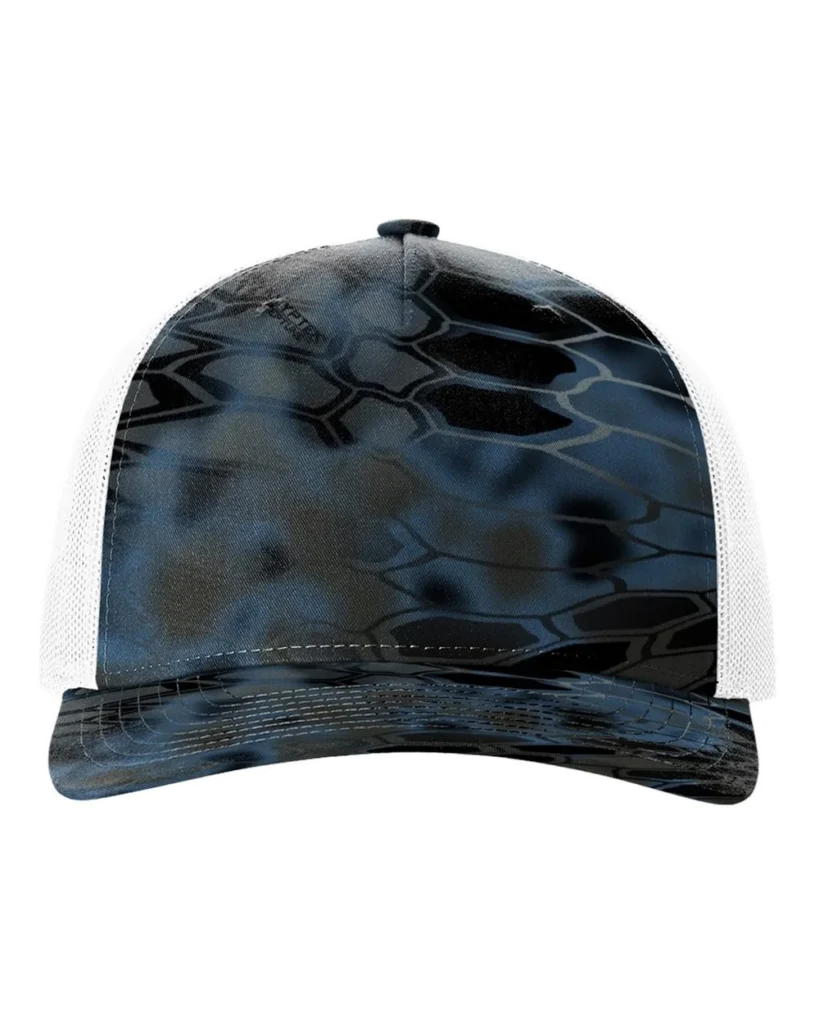 Richardson Printed Five-Panel Trucker Cap Kryptek Neptune/ White
