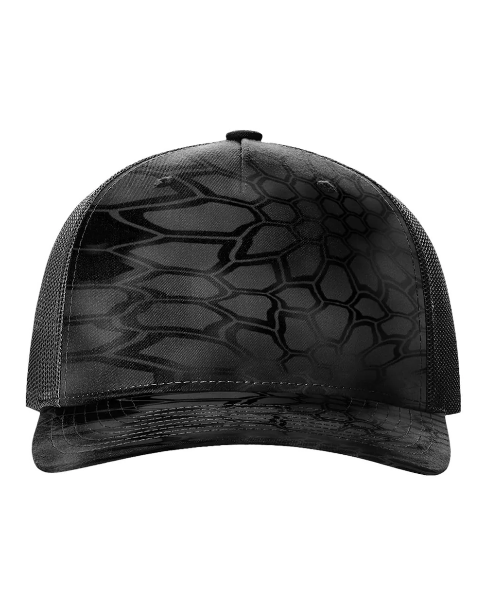 Richardson Printed Five-Panel Trucker Cap Kryptek Typhon/ Black