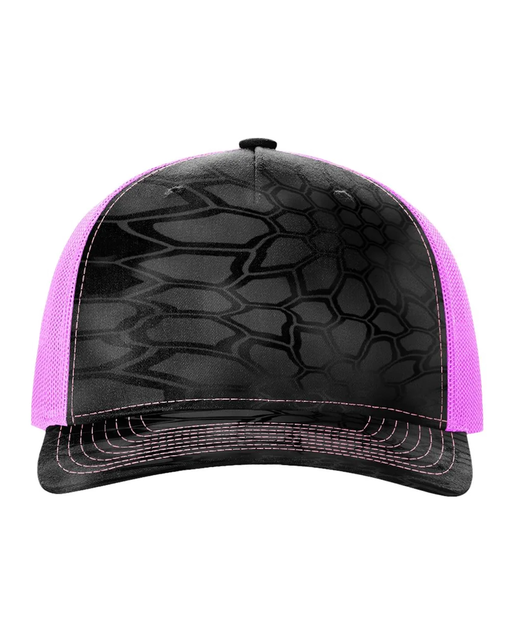 Richardson Printed Five-Panel Trucker Cap Kryptek Typhon/ Neon Pink