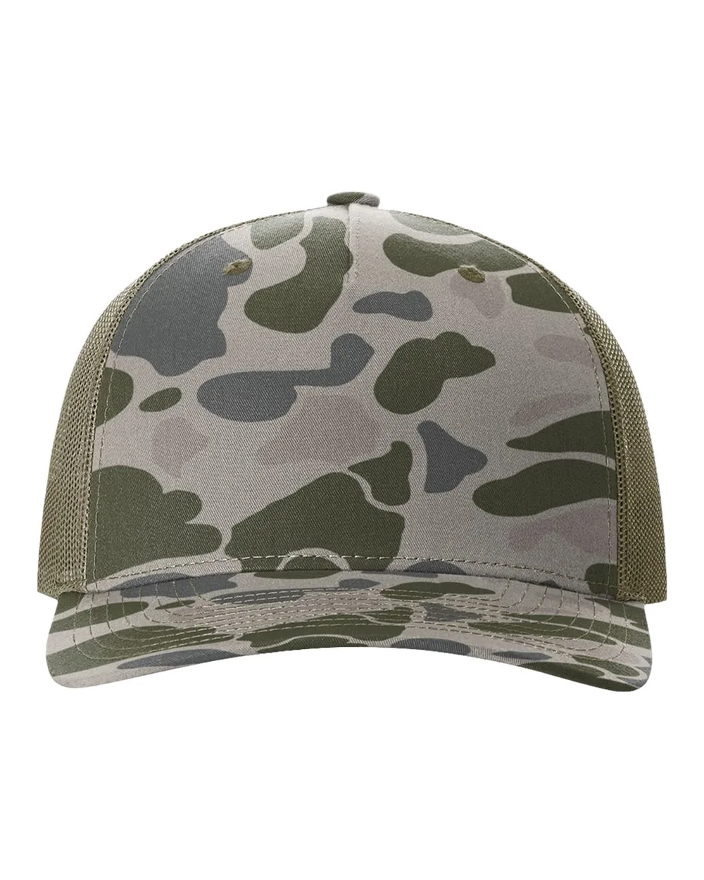 Richardson Printed Five-Panel Trucker Cap Marsh Duck Camo/ Loden
