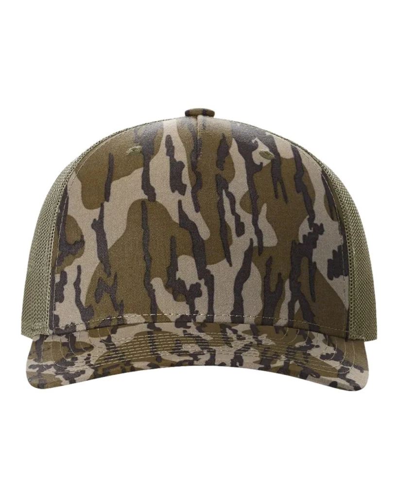 Richardson Printed Five-Panel Trucker Cap Mossy Oak Bottomland/ Loden