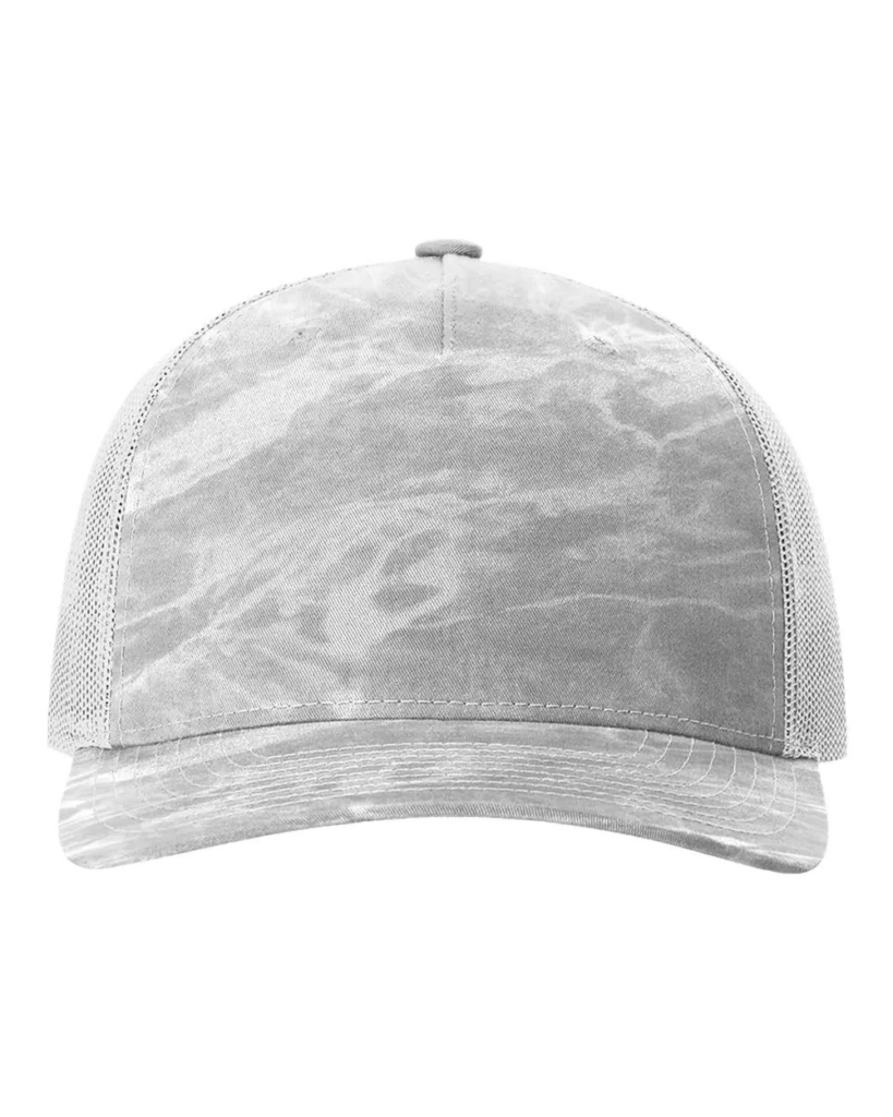 Richardson Printed Five-Panel Trucker Cap Mossy Oak Elements Bonefish/ Light Grey