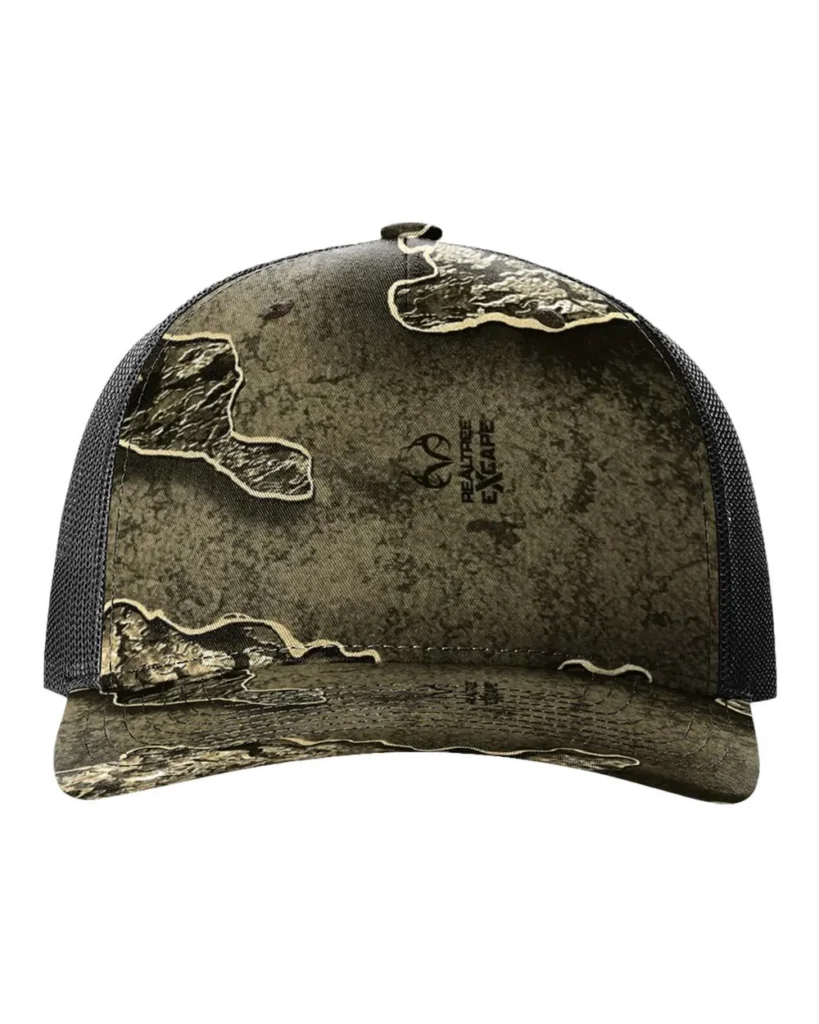 Richardson Printed Five-Panel Trucker Cap Realtree Escape/ Black