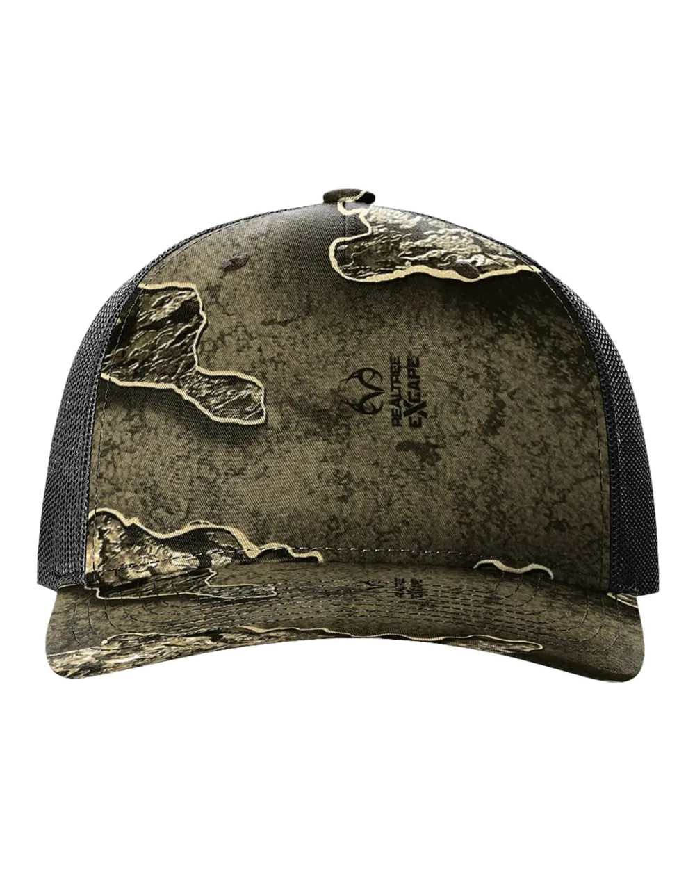 Richardson Printed Five-Panel Trucker Cap Realtree Escape/ Black