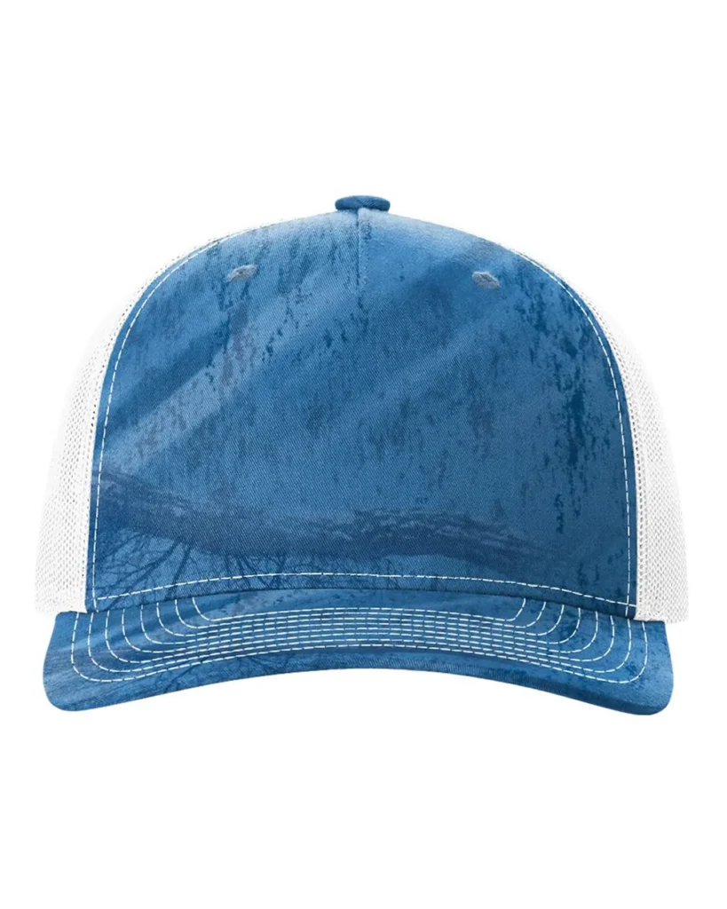 Richardson Printed Five-Panel Trucker Cap Realtree Fishing Light Blue/ White