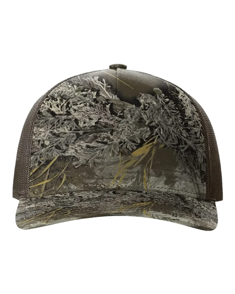 Richardson Printed Five-Panel Trucker Cap Realtree Max-1/ Brown