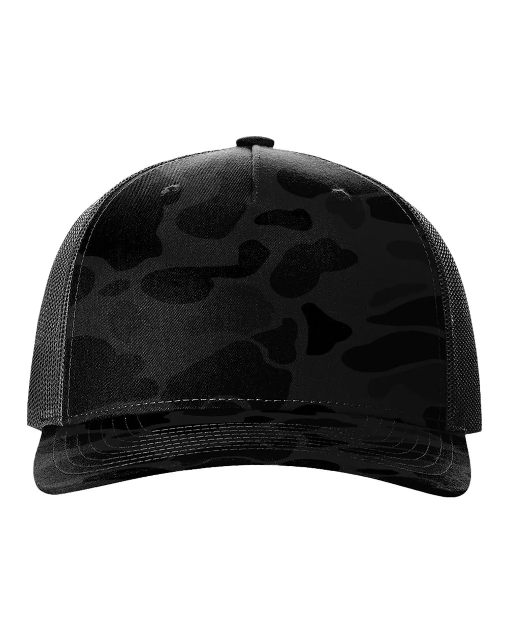 Richardson Printed Five-Panel Trucker Cap Sable Duck Camo/ Black