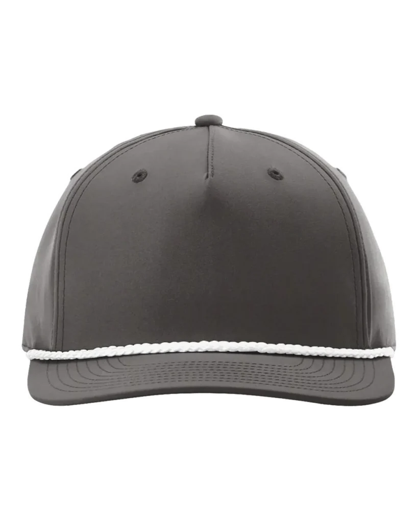 Richardson Five-Panel Rope Cap Dark Grey/ White