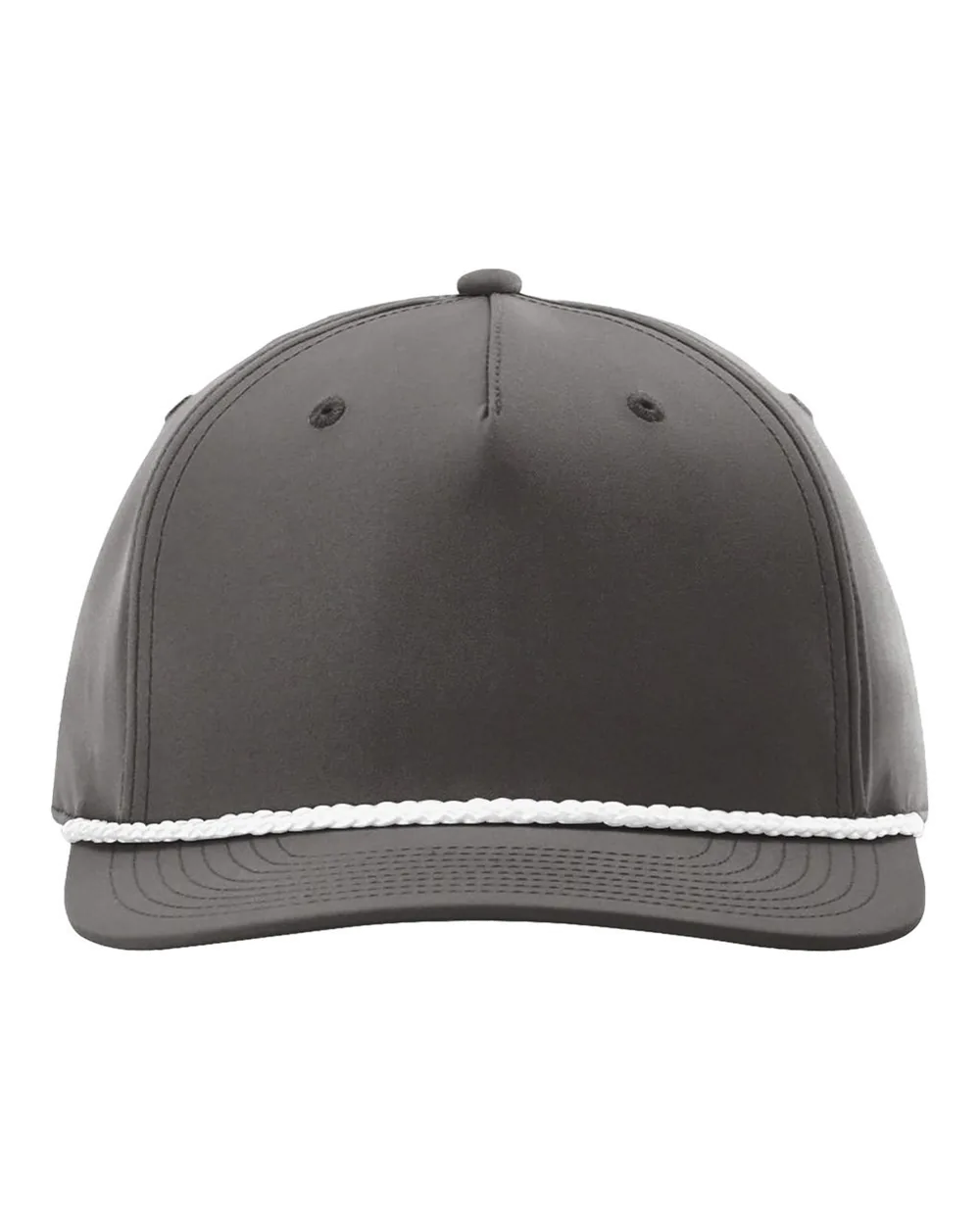 Richardson Five-Panel Rope Cap Dark Grey/ White