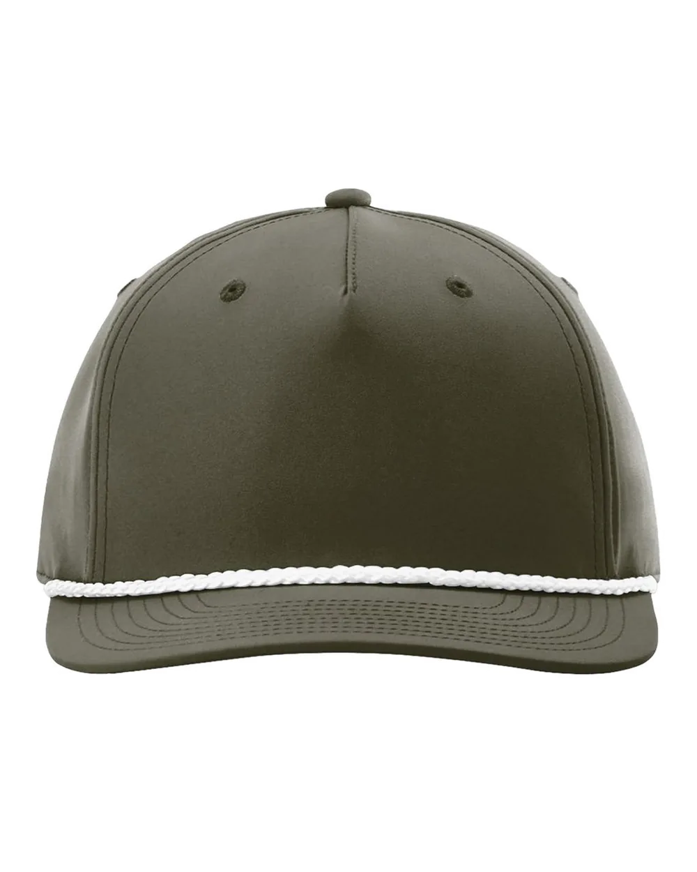 Richardson Five-Panel Rope Cap Dark Olive Green/ White