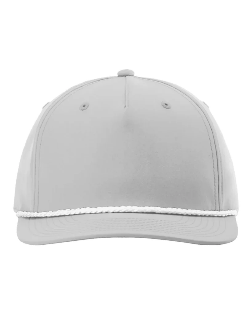 Richardson Five-Panel Rope Cap Light Grey/ White