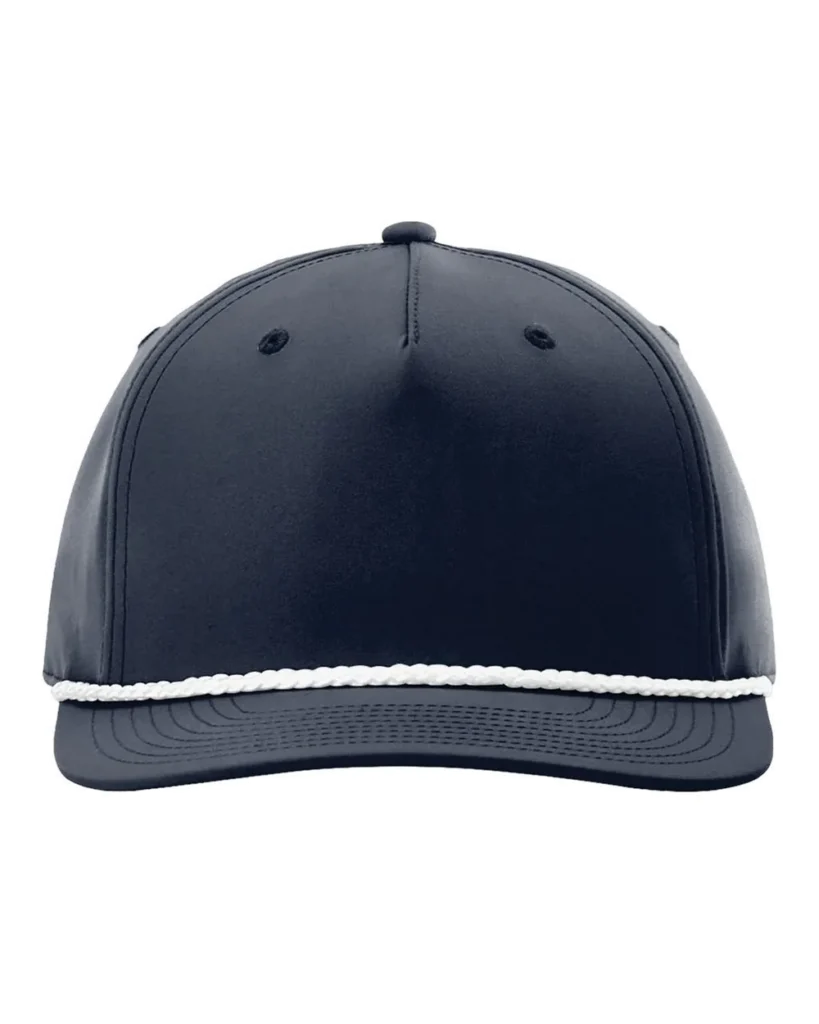 Richardson Five-Panel Rope Cap Navy/ White