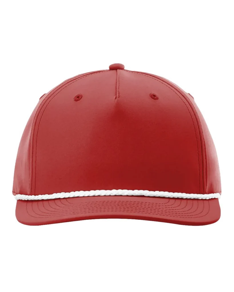 Richardson Five-Panel Rope Cap Red/ White