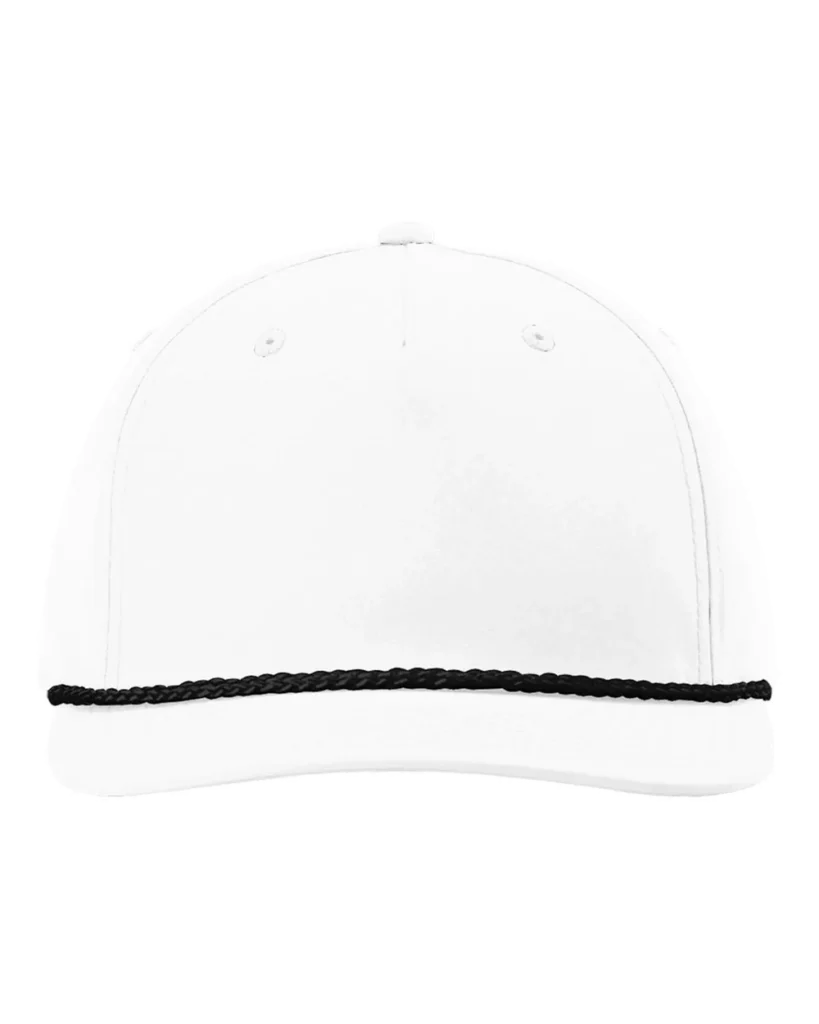 Richardson Five-Panel Rope Cap White/Black