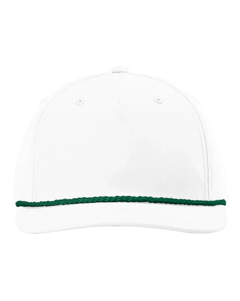 Richardson Five-Panel Rope Cap White/ Kelly Green