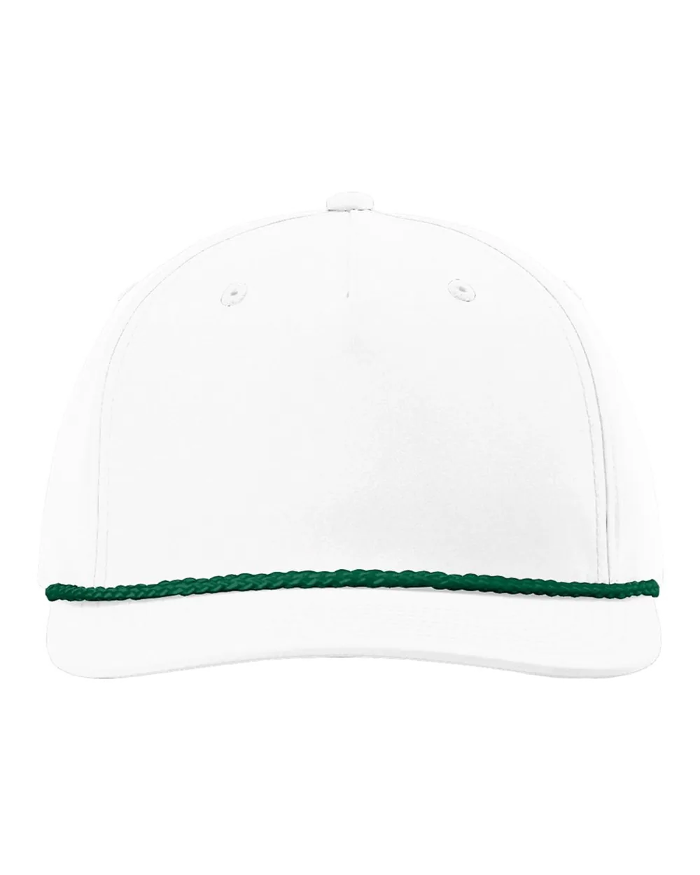 Richardson Five-Panel Rope Cap White/ Kelly Green